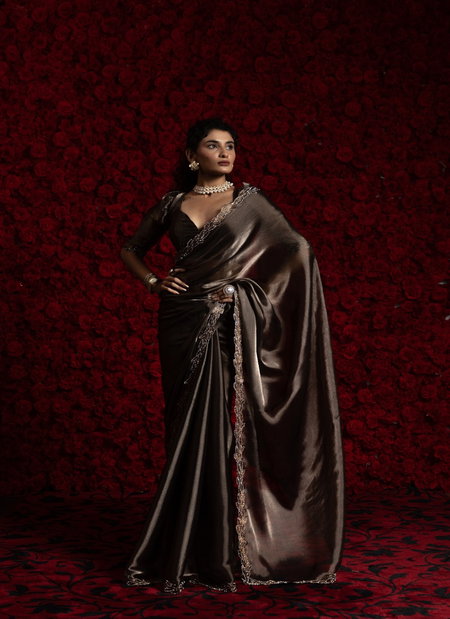 Mehek 1240A To 1240F Tissue Chiffon With Hand Work Jerquen Work Saree Wholesalers In Delhi